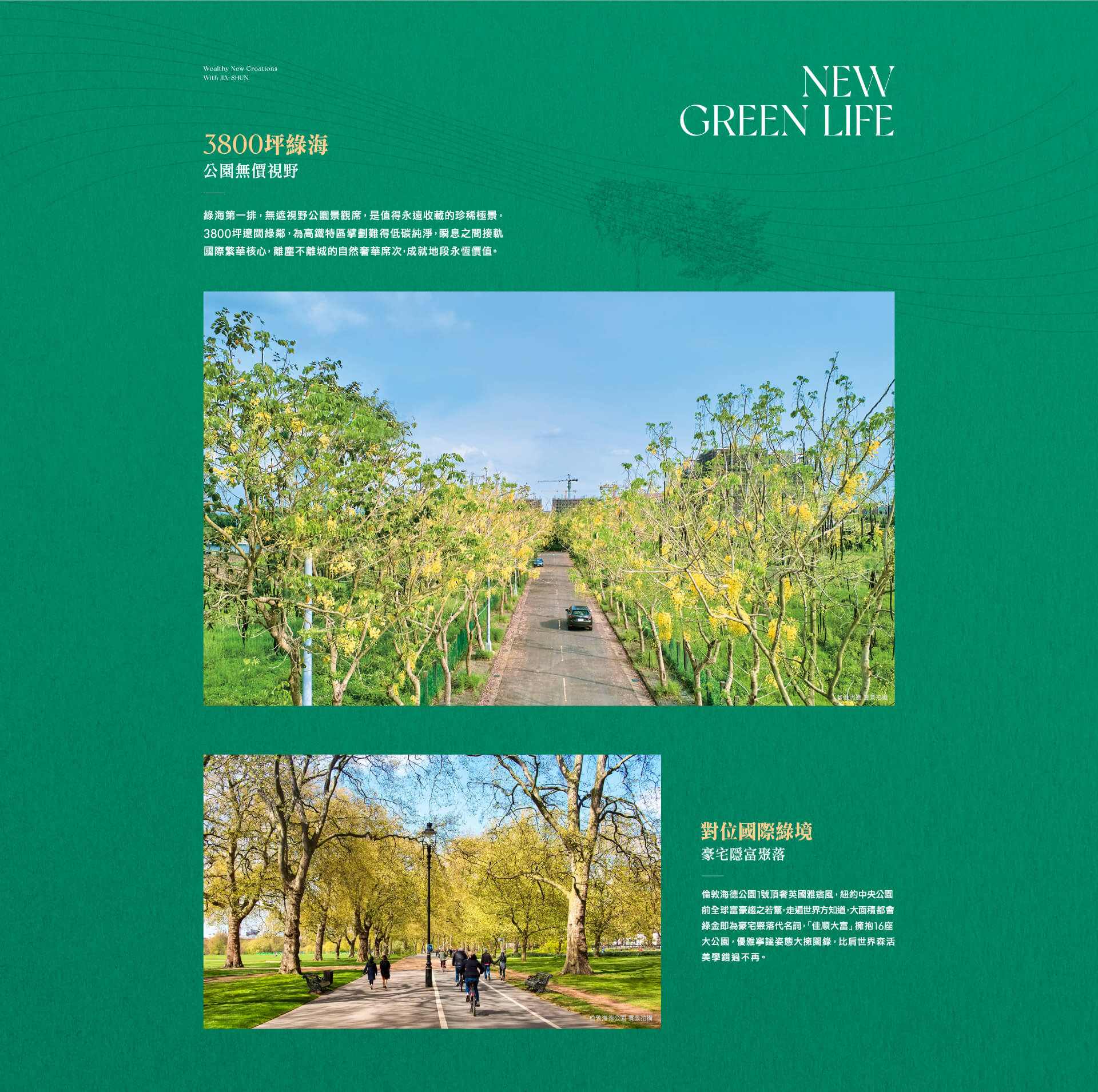 3800坪綠海·公園無價視野 & 對位國際綠境·豪宅隱富落